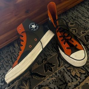 Chuck Taylor High Tops - Orange and Green Size 9.5